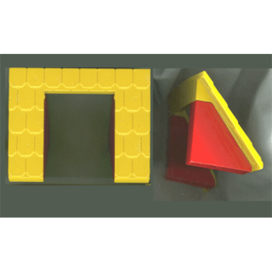 Duplo, Building Roof Sloped 60 - 8 x 4 x 4 Yellow Shingled with Loft Opening