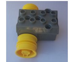 Duplo, Toolo Pullback Motor 3 x 4 with Yellow Wheels