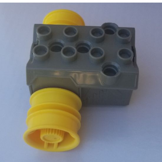 Duplo, Toolo Pullback Motor 3 x 4 with Yellow Wheels