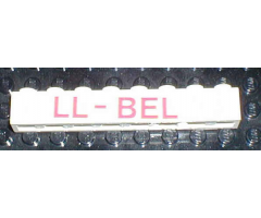 Brick 1 x 8 with Red 'LL-BEL' Pattern on Both Sides (Sticker) - Set 6392