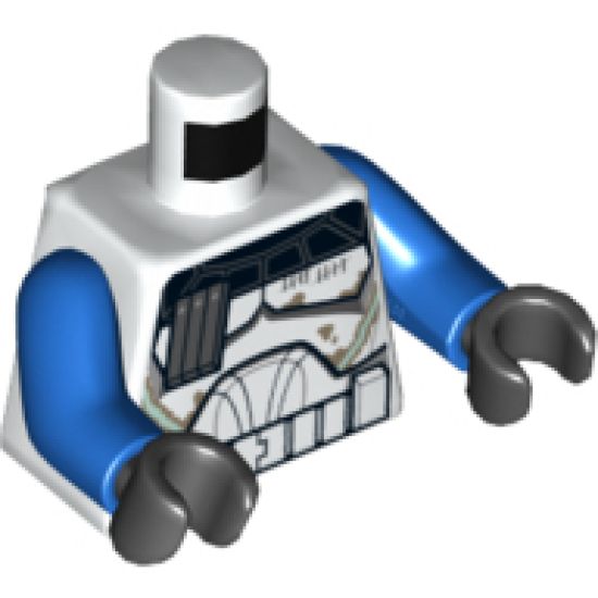 Torso SW Armor Captain Rex, Dirt Stains Pattern (Clone Wars) / Blue Arms / Black Hands