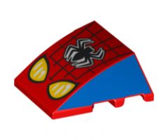 Wedge 4 x 3 No Studs with Web, Black Spider and Yellow Eyes Pattern