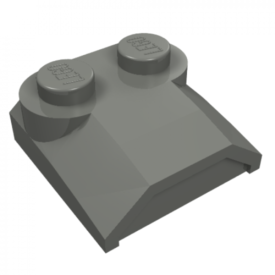 Slope, Curved 2 x 2 x 2/3 with Two Studs and Curved Sides, Lip End