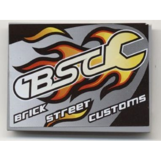 Slope 10 6 x 8 with Flaming Wrench 'BSC Brick Street Customs' Pattern (Sticker) - Set 8681