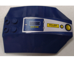 Windscreen 8 x 6 x 2 Curved with 'DO NOT COVER', 'POWER' and Two Yellow Circles Pattern Model Right Side (Sticker) - Set 8636