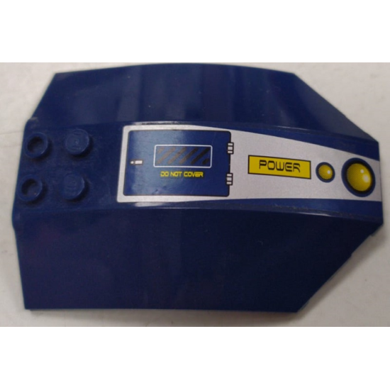 Windscreen 8 x 6 x 2 Curved with 'DO NOT COVER', 'POWER' and Two Yellow Circles Pattern Model Right Side (Sticker) - Set 8636