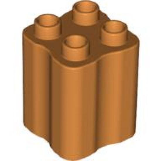 Duplo, Brick 2 x 2 x 2 with Indented Sides (Tree Trunk)