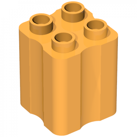 Duplo, Brick 2 x 2 x 2 with Indented Sides (Tree Trunk)