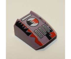 Slope, Curved 2 x 2 Lip with Red/Black Lightning Pattern (Gear) - Set 4566