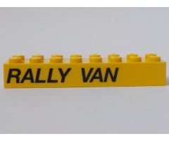 Brick 2 x 8 with 'RALLY VAN' Pattern Model Right Side (Sticker) - Set 5550