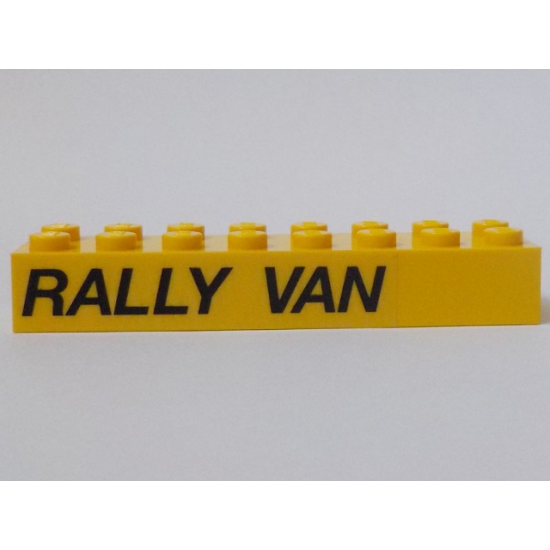 Brick 2 x 8 with 'RALLY VAN' Pattern Model Right Side (Sticker) - Set 5550