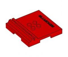 Tile, Modified 6 x 6 x 2/3 with 4 Studs and Embossed 'SPORTS'