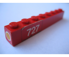 Brick 1 x 8 with Headlight and '727' Pattern Left (Stickers) - Set 727
