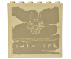 Panel 1 x 6 x 5 with Hieroglyphs and Anubis Mask Pattern (Sticker) - Set 7621