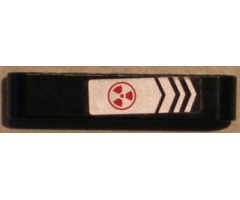 Technic, Liftarm 1 x 5 Thick with Silver and Black Chevrons and Red Radioctivity Warning Pattern (Sticker) - Set 8106