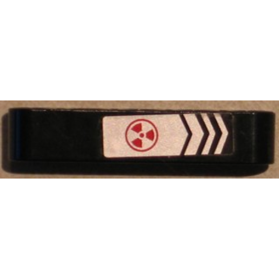 Technic, Liftarm 1 x 5 Thick with Silver and Black Chevrons and Red Radioctivity Warning Pattern (Sticker) - Set 8106