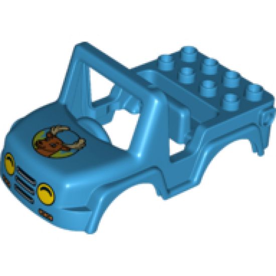 Duplo, Vehicle Car Body Off Road with Headlights and Deer Head Pattern
