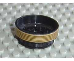 Wheel 30mm D. x 13mm (13 x 24 Model Team) with Black Stripes on Gold Pattern (Sticker) - Set 8007
