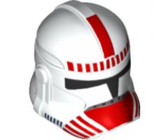 Minifigure, Headgear Helmet SW Clone Trooper with Red Shock Trooper Pattern
