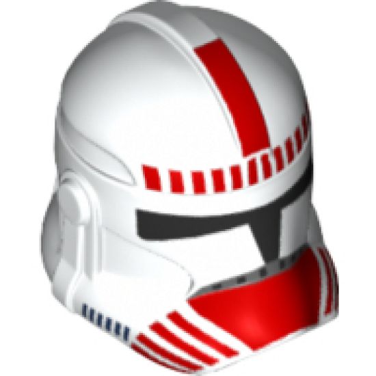 Minifigure, Headgear Helmet SW Clone Trooper with Red Shock Trooper Pattern