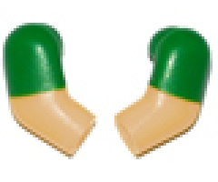 Arm, (Matching Left and Right) Pair with Green Short Sleeves Pattern