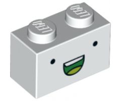 Brick 1 x 2 with Eyes and Smile Open Mouth Pattern (71246)
