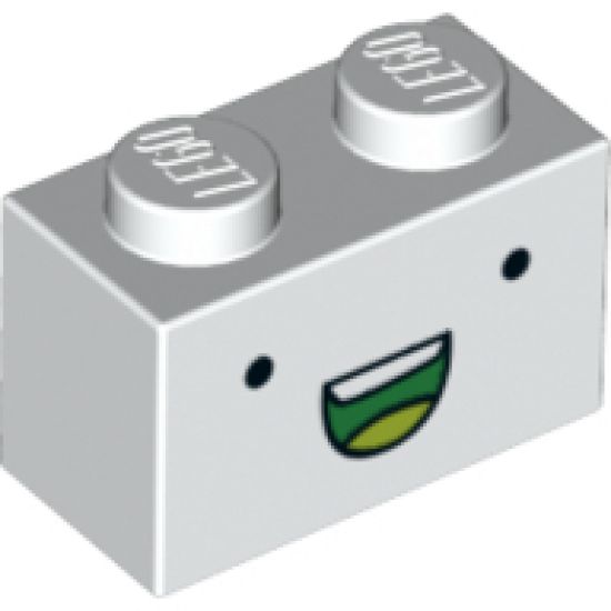 Brick 1 x 2 with Eyes and Smile Open Mouth Pattern (71246)