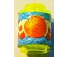 Brick, Round 1 x 1 with Cherries, Grapes and Orange Label Pattern (Sticker) - Set 3159