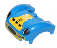 Vehicle, Mudguard 3 x 4 x 1 2/3 Curved Fenders with Headlights, Grille, Yellow Bumper, '112' and Ferrari Logo Pattern (Sticker) - Set 40192