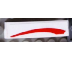 Slope, Curved 4 x 1 with Red Curved Line on White Background Pattern Model Right Side (Sticker) - Set 8158