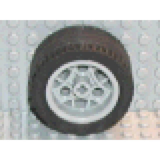 Wheel & Tire Assembly 30.4mm D. x 20mm with 3 Pin Holes with Black Tire 43.2 x 22 ZR (44292 / 44309)