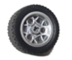 Wheel & Tire Assembly 30.4mm D. x 20mm with 3 Pin Holes with Black Tire 43.2 x 22 ZR (44292 / 44309)