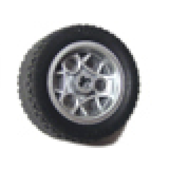 Wheel & Tire Assembly 30.4mm D. x 20mm with 3 Pin Holes with Black Tire 43.2 x 22 ZR (44292 / 44309)