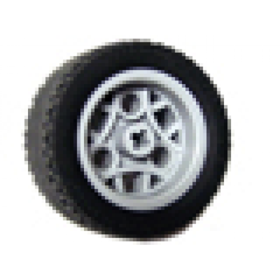 Wheel & Tire Assembly 30.4mm D. x 20mm with 3 Pin Holes with Black Tire 43.2 x 22 ZR (44292 / 44309)