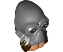 Minifigure, Head, Modified SW Aqualish with Black Eyes, Medium Nougat Fangs and Dark Brown Whiskers Pattern (Ponda Baba)
