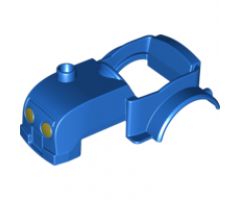 Duplo, Vehicle Car Body Tractor with One Stud on Hood and Yellow Headlights Pattern