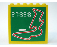 Brick 1 x 6 x 5 with Racetrack and Time Pattern (Sticker) - Set 6337