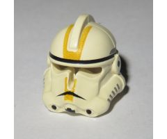 Minifigure, Headgear Helmet SW Clone Trooper Ep.3 Pattern with Yellow Stripes