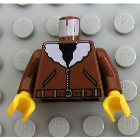 Torso Bomber Jacket, Belt, & Black Shirt Pattern / Brown Arms / Yellow Hands