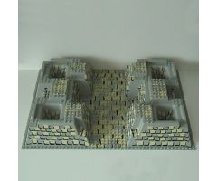 Baseplate, Raised 32 x 48 x 6 with 4 Corner Pits with Tan and Gray Rock Pattern