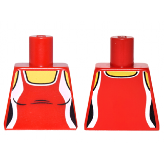 Torso Female Outline Tank Top with White Side Panels and Neck Trim Pattern
