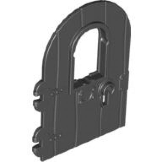 Door 1 x 4 x 6 Round Top with Window and Keyhole, Nonreinforced Edge