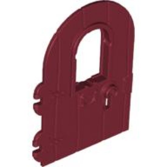 Door 1 x 4 x 6 Round Top with Window and Keyhole, Nonreinforced Edge