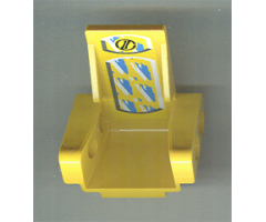 Technic Seat 3 x 2 Base with Blue, White and Yellow Cushions Pattern (Sticker) - Set 8207