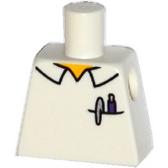 Torso Simpsons Shirt with Pens in Pocket and Collar Outline Pattern