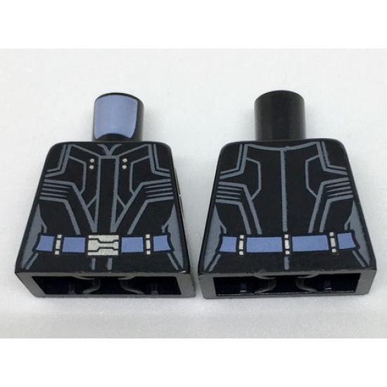 Torso Female Outline Jacket with Dark Bluish Gray Trim and Sand Blue Belt Pattern