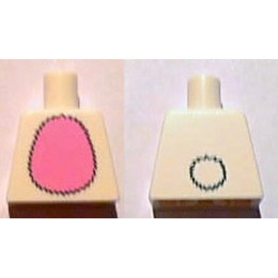 Torso Bunny Suit with Bright Pink Tummy and Tail on Reverse Pattern