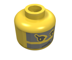 Minifigure, Head Face Paint with Gray Stripes across Face Pattern (Achu) - Blocked Open Stud