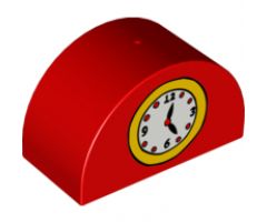 Duplo, Brick 2 x 4 x 2 Curved Top with Clock Pattern