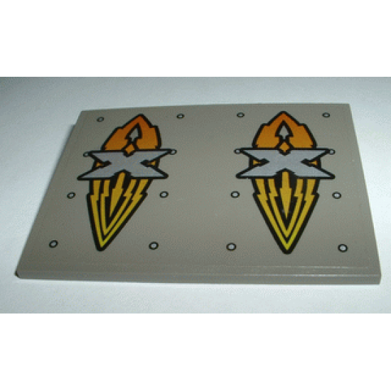 Slope 10 6 x 8 with 'X' Island Xtreme Stunts Logo Pattern (Sticker) - Set 6737